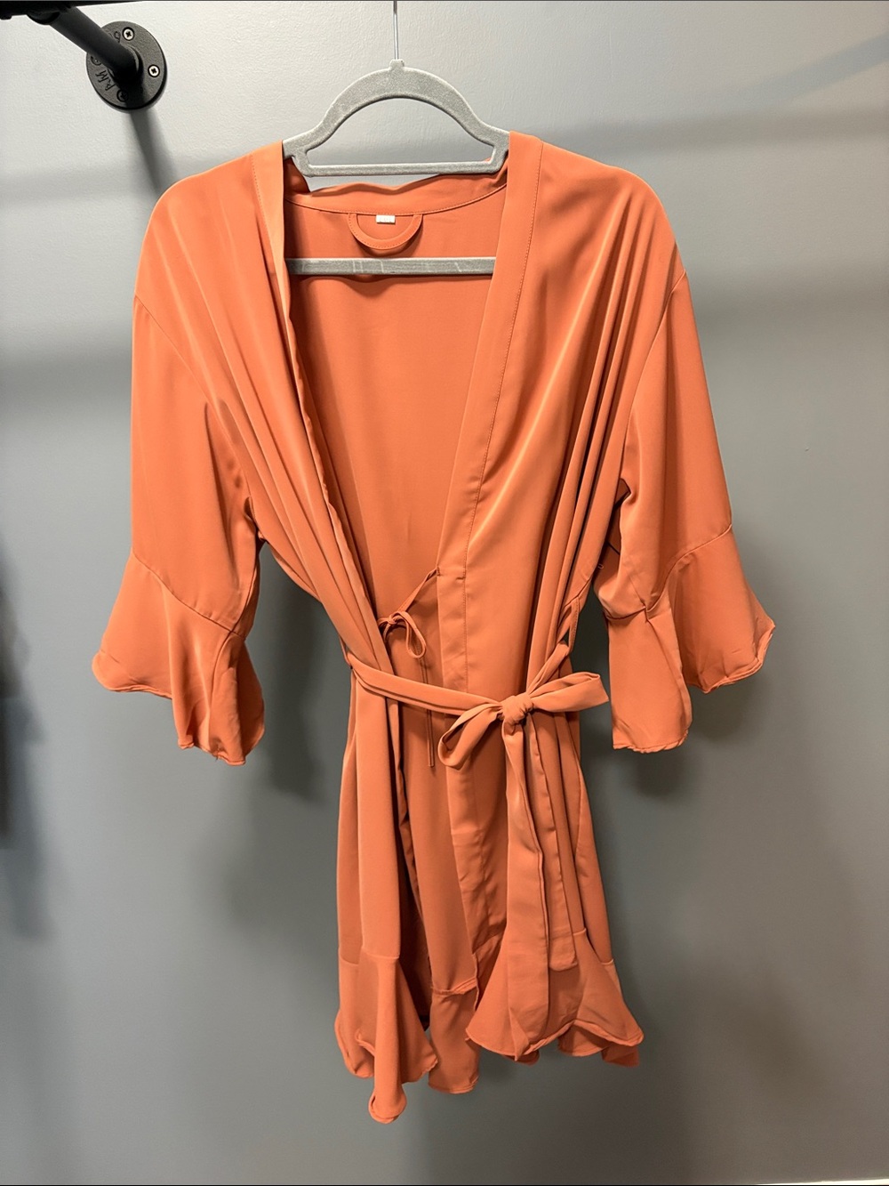Women's Coral Wrap Robe with Ruffle Trim